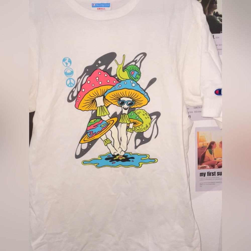 White shirt with fun designs ☞